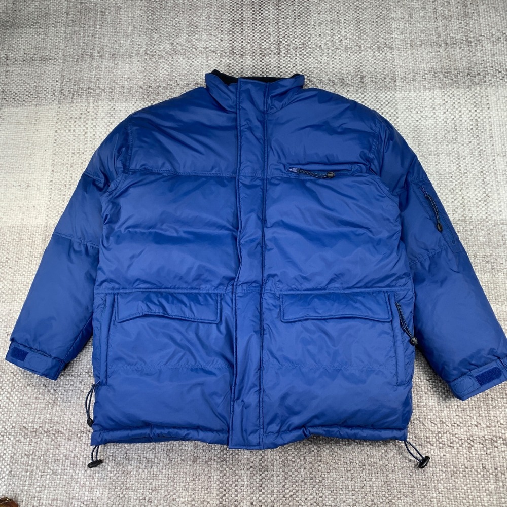 Cremieux Sport Puffer Jacket Mens XL Blue Down Filled Heavyweight Winter Coat